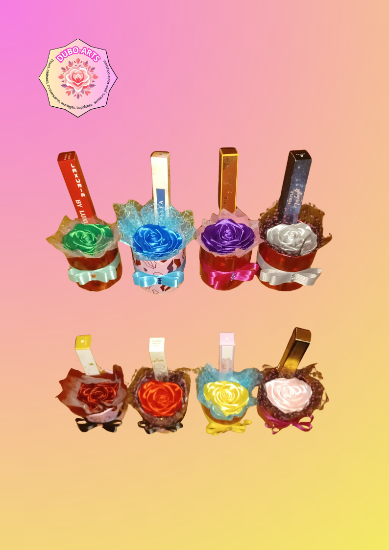 Pot avec rose verte parfum