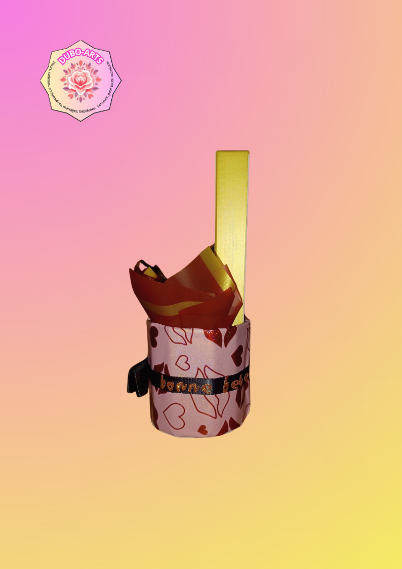 Pot avec rose bordeau parfum