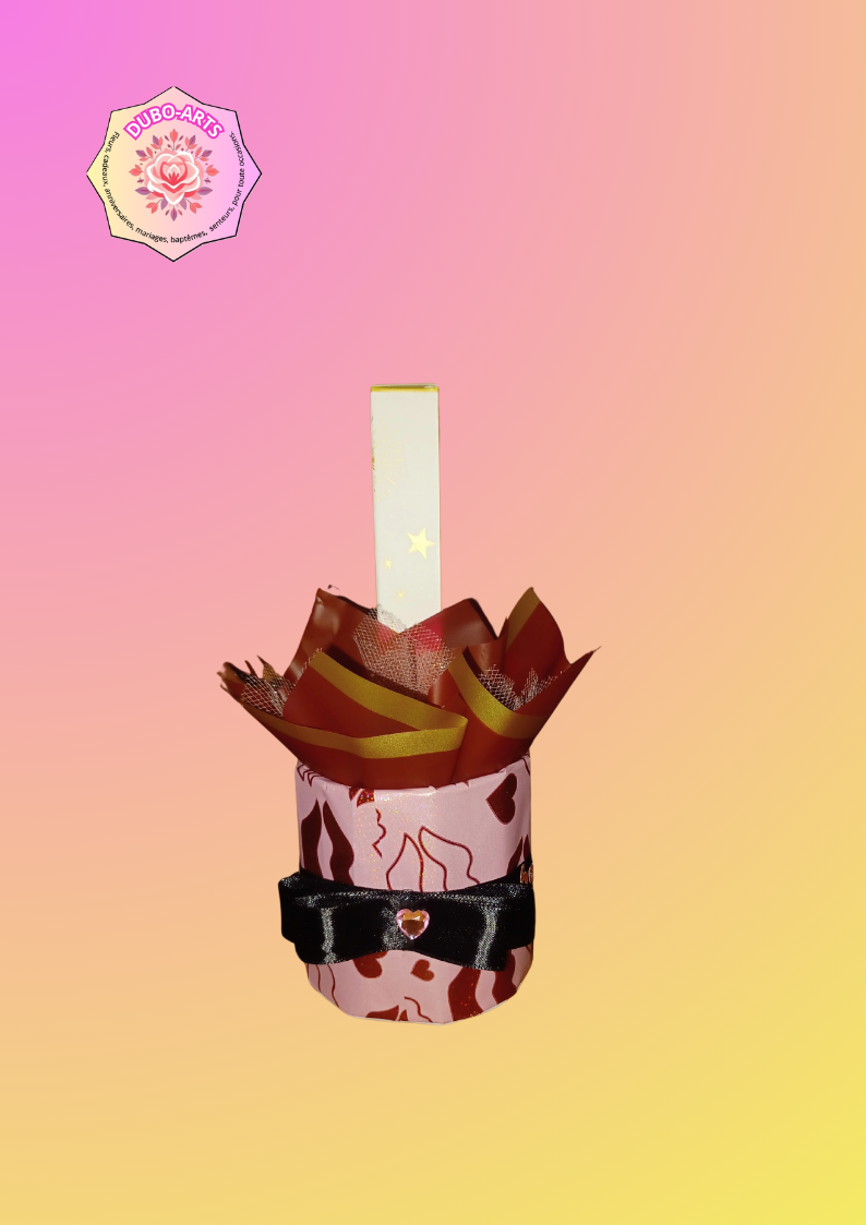 Pot avec rose bordeau parfum