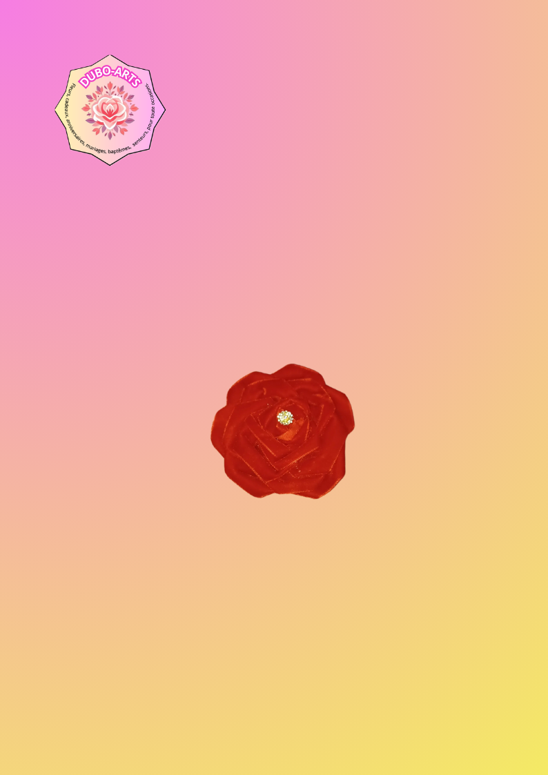 Petit pot rose rouge velour