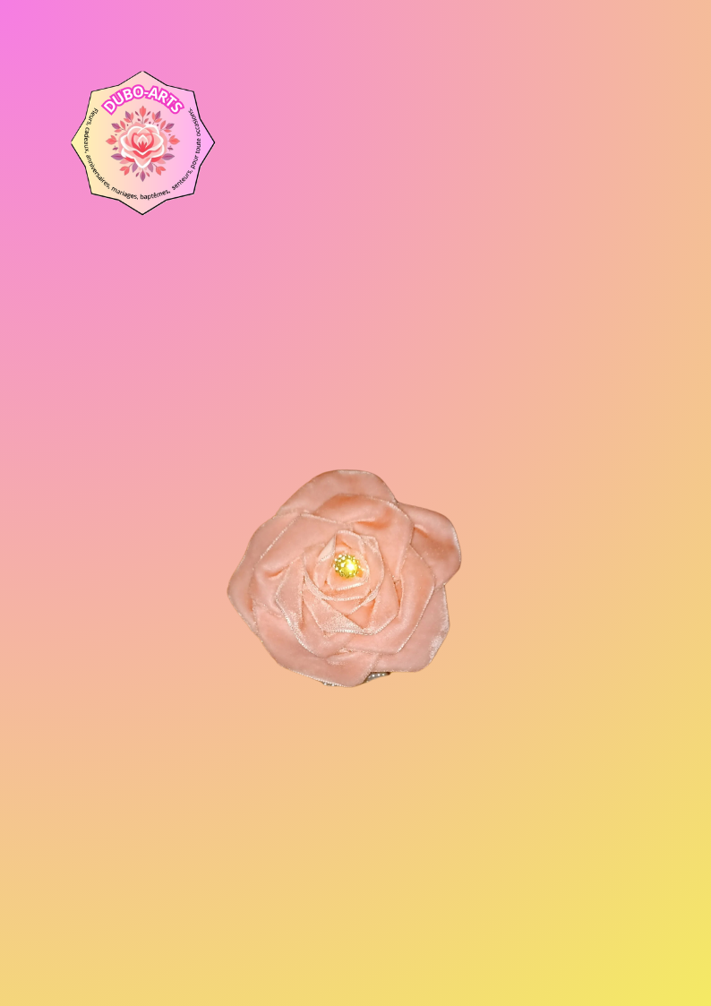 Petit pot avec rose rose velour