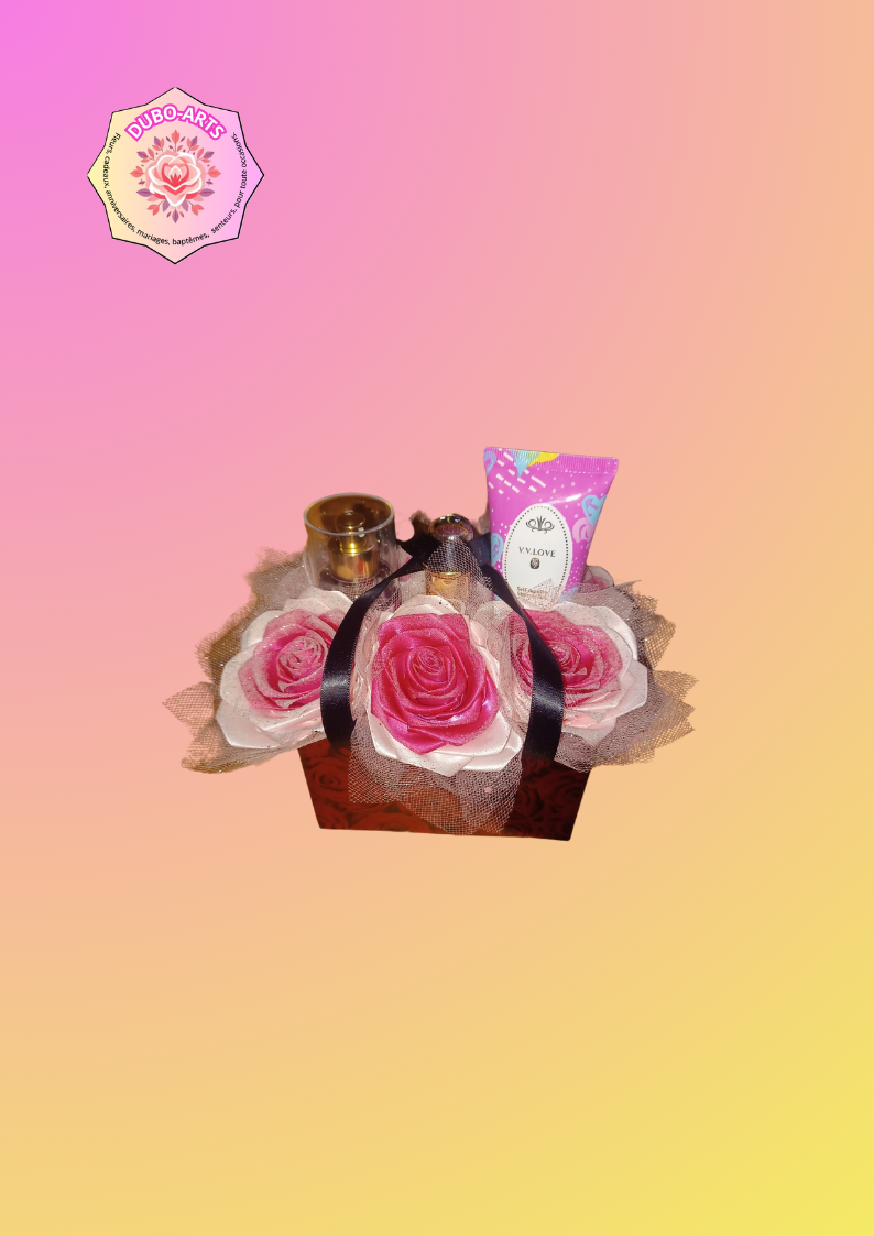 Coffret sac fleur cosmétiques