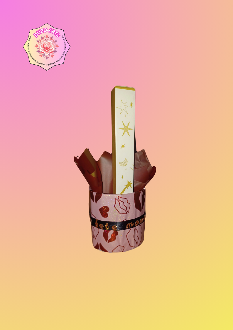 Pot avec rose bordeau parfum