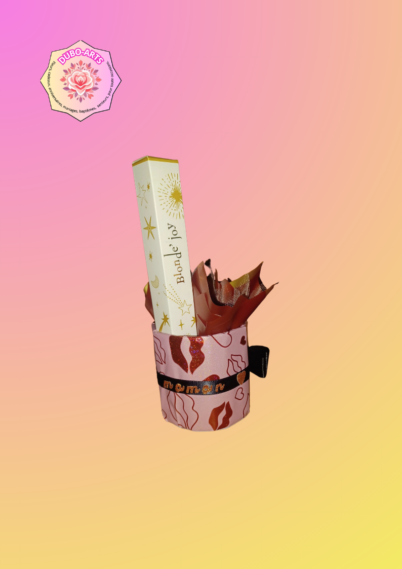 Pot avec rose bordeau parfum