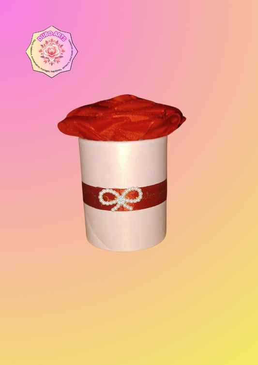 Petit pot rose rouge velour
