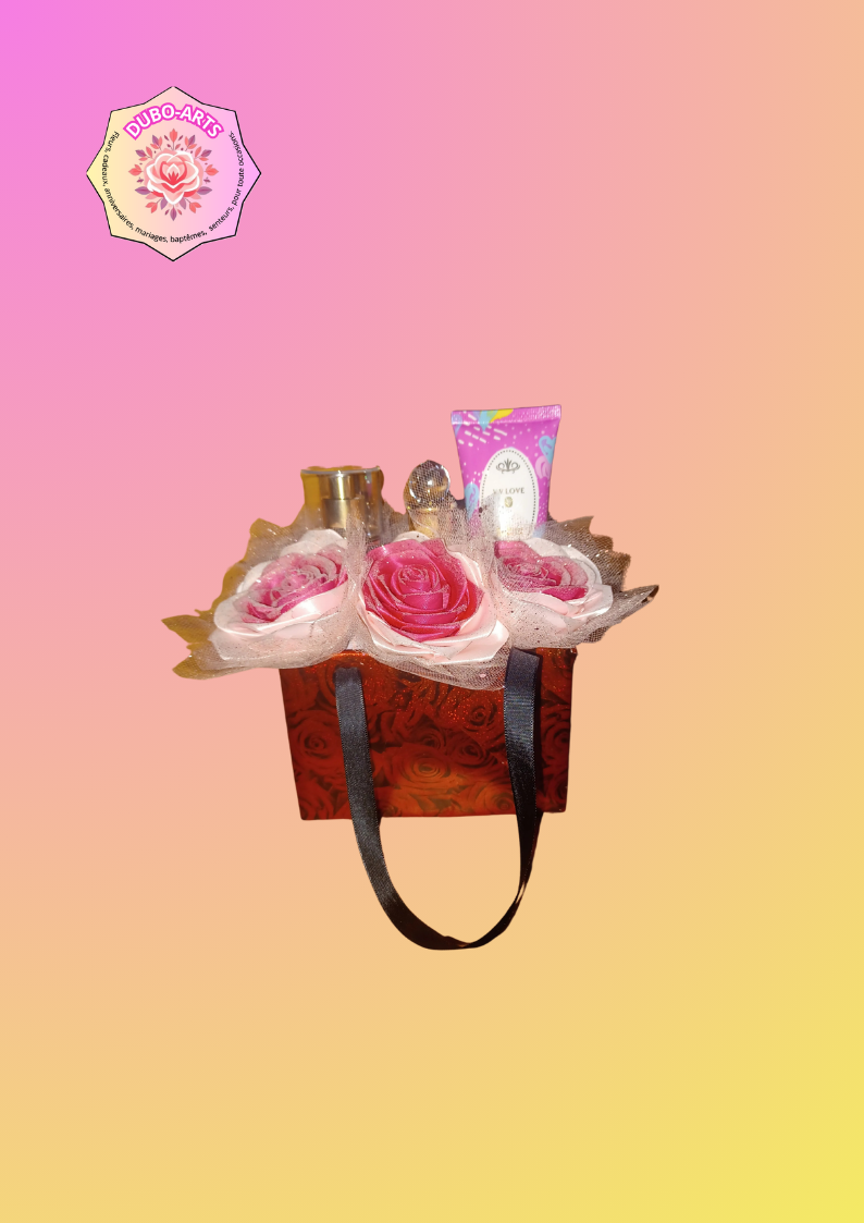 Coffret sac fleur cosmétiques